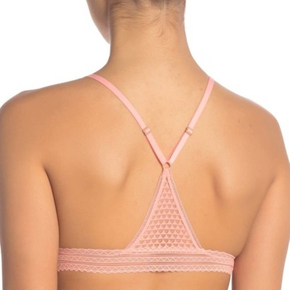 NWT Madewell Intimates Geo Mesh Triangle Bralette Light Blossom - Picture 2 of 7